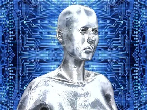 Android Female Reveals Internal Technology Of Their Electrical Circuit 스톡 일러스트