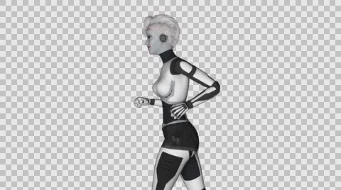 Android Female Running In Slow Motion With Alpha Channel 스톡 동영상 63375415
