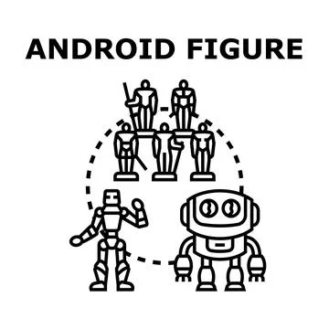 Android figure humanoid robot future technology concept Stock Illustration