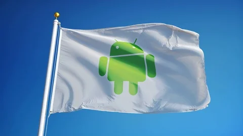 Android flag in slow motion, editorial animation Stock Footage 73308362