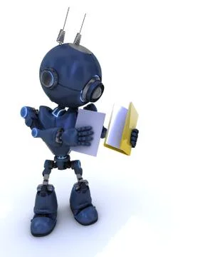 Android with folder and documents Stock Illustration