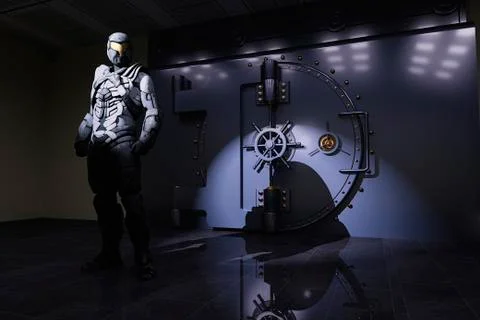 Android guarding vault Ilustración de archivo