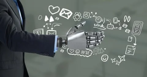 Android handshake open and media icons drawings graphics イラスト素材