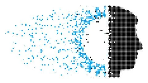 Android Head Burst Pixel Icon Stock Illustration