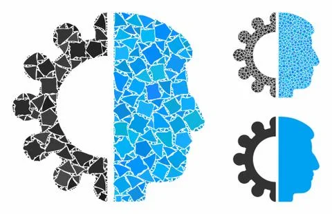 Android head Composition Icon of Bumpy Items Stock Illustration