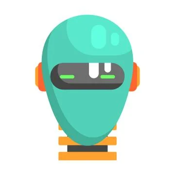 Android Head Facing Portrait, Part Of Futuristic Robotic And IT Science Series Stock Illustration