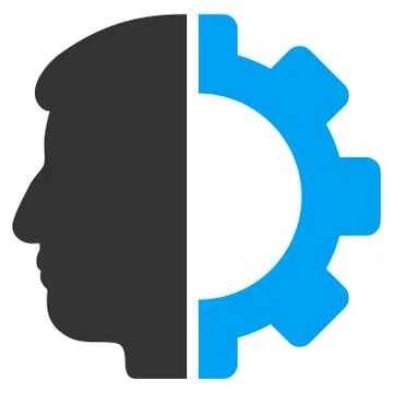 Android Head Flat Icon Stock Illustration