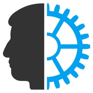 Android Head Flat Icon Stock Illustration