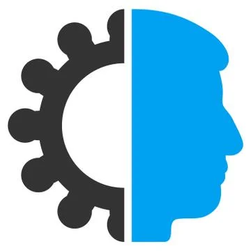 Android Head Flat Icon Stock Illustration