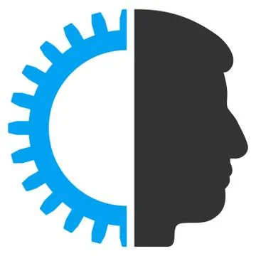 Android Head Flat Icon Stock Illustration