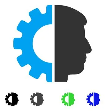 Android Head Flat Icon Stock Illustration