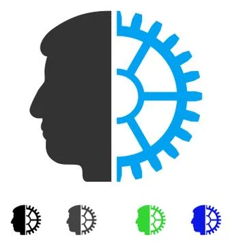 Android Head Flat Icon Stock Illustration