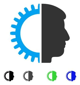Android Head Flat Icon Stock Illustration