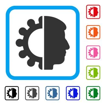 Android Head Framed Icon Illustrazione stock