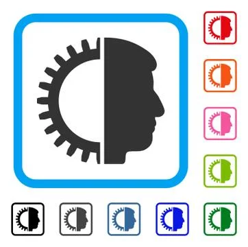 Android Head Framed Icon Illustrazione stock