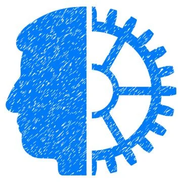 Android Head Grainy Texture Icon Illustrazione stock