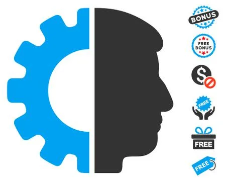 Android Head Icon With Free Bonus Stockillustratie