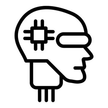 Android head line icon. Artificial intelligence vector illustration isolated on Illustrazione stock