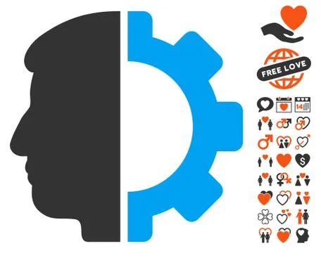 Android Head Pictograph With Bonus イラスト素材