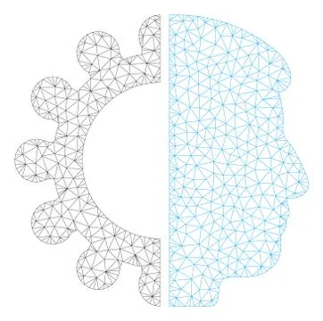 Android Head Polygonal Frame Vector Mesh Illustration Stock-Illustration