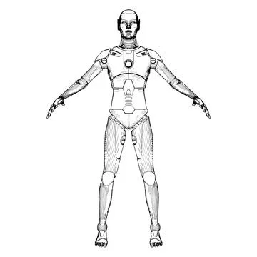 Android Humanoid Robot Vector. Illustrazione stock