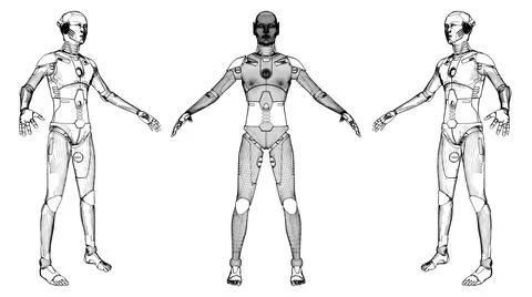 Android Humanoid Robot Vector. Illustrazione stock