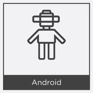 Android icon isolated on white background Free Stock Illustration