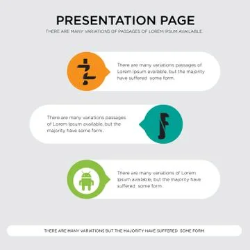 Android, jz presentation design template in orange, green, yellow colors with Stock-Illustration