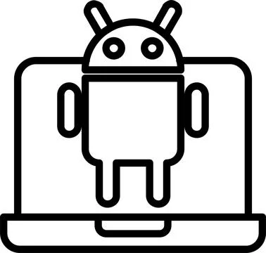 Android Line Icon Design Stock-Illustration