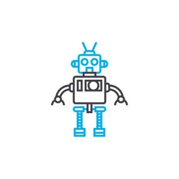 Android linear icon concept. Android line vector sign, symbol, illustration. Stock Illustration