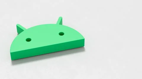 Android Logo on Light Grey Background with Copy space Stock Illustration