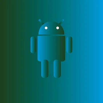 Android logotype printed on smart phone. android logo design illustration b.. Stock Illustration