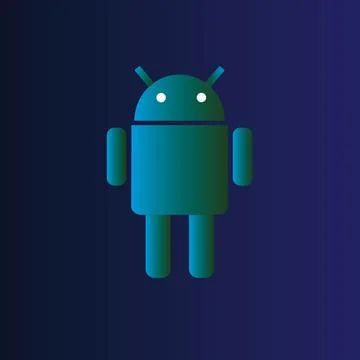 Android logotype printed on smart phone. android logo design illustration b.. Stock Illustration