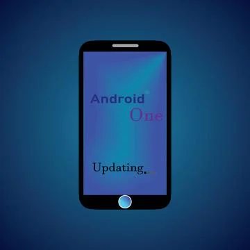 Android logotype printed on smart phone. android logo design illustration b.. Stock Illustration