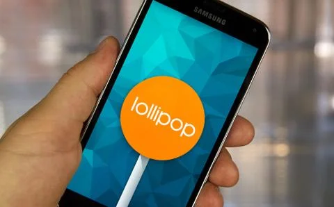 Android lollipop OS logo Stock Photos