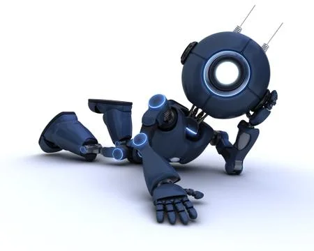 Android lying on the floor Stock Illustration