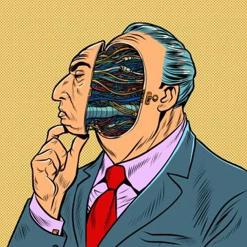 An android man disguises himself as a human robot 库存插图