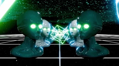 Android Mind Corridor Cyber Symmetry VJ Loop 4K Seamless Stock-Footage 327002751