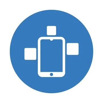 Android, modular, phone, project icon. blue color design. Stock Illustration