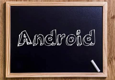 Android - New chalkboard with 3D outlined text Stock Photos