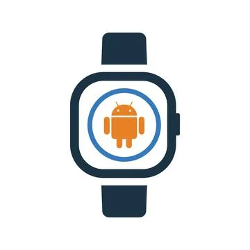 Android, notification, watch icon. Glyph style vector EPS. Stock Illustration