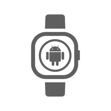 Android, notification, watch icon. Gray vector graphics. Stock Illustration