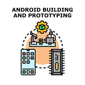 Android operating system building and prototyping concept Stock Illustration
