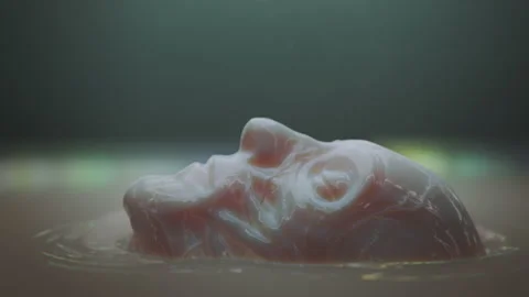 Android or alien body emerging from liquid. Science fiction scene. Vídeos de archivo 159669135