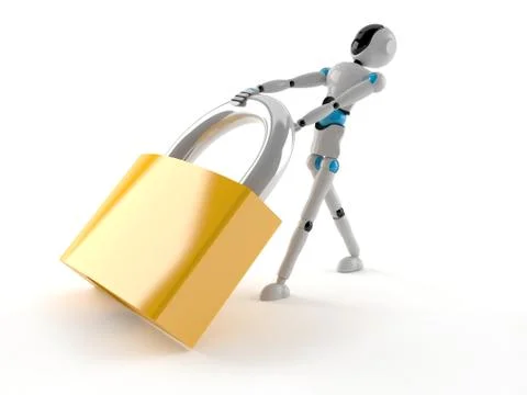 Android with padlock Stock Illustration
