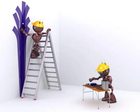 Android painter and decorator Stock Illustration