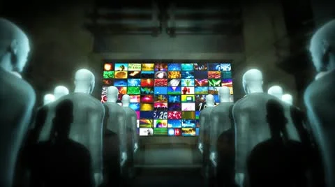 Android people watching video screen Stock Footage 9869095