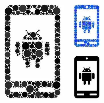 Android phone Mosaic Icon of Circle Dots Illustrazione stock