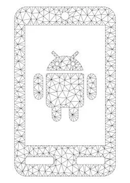 Android Phone Polygonal Frame Vector Mesh Illustration Stock Illustration
