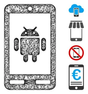 Android Phone Web Vector Mesh Illustration Stock Illustration